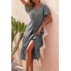 imagePRETTYGARDEN Floral Dress for Women 2025 Summer Casual Short Sleeve Maxi Dresses V Neck Tiered Flowy Boho Beach SundressBlack Floral