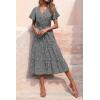 imagePRETTYGARDEN Floral Dress for Women 2025 Summer Casual Short Sleeve Maxi Dresses V Neck Tiered Flowy Boho Beach SundressBlack Floral