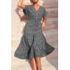imagePRETTYGARDEN Floral Dress for Women 2025 Summer Casual Short Sleeve Maxi Dresses V Neck Tiered Flowy Boho Beach SundressBlack Floral