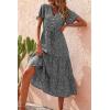imagePRETTYGARDEN Floral Dress for Women 2025 Summer Casual Short Sleeve Maxi Dresses V Neck Tiered Flowy Boho Beach SundressBlack Floral