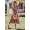 imagePRETTYGARDEN Floral Dress for Women 2025 Summer Casual Short Sleeve Maxi Dresses V Neck Tiered Flowy Boho Beach SundressBlack Red Floral