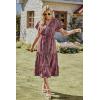 imagePRETTYGARDEN Floral Dress for Women 2025 Summer Casual Short Sleeve Maxi Dresses V Neck Tiered Flowy Boho Beach SundressBlack Red Floral