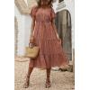 imagePRETTYGARDEN Floral Dress for Women 2025 Summer Casual Short Sleeve Maxi Dresses V Neck Tiered Flowy Boho Beach SundressBrick Red