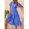 imagePRETTYGARDEN Floral Dress for Women 2025 Summer Casual Short Sleeve Maxi Dresses V Neck Tiered Flowy Boho Beach SundressDark Blue