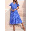imagePRETTYGARDEN Floral Dress for Women 2025 Summer Casual Short Sleeve Maxi Dresses V Neck Tiered Flowy Boho Beach SundressDark Blue