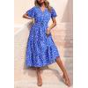 imagePRETTYGARDEN Floral Dress for Women 2025 Summer Casual Short Sleeve Maxi Dresses V Neck Tiered Flowy Boho Beach SundressDark Blue