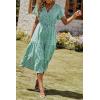imagePRETTYGARDEN Floral Dress for Women 2025 Summer Casual Short Sleeve Maxi Dresses V Neck Tiered Flowy Boho Beach SundressLight Green