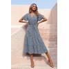 imagePRETTYGARDEN Floral Dress for Women 2025 Summer Casual Short Sleeve Maxi Dresses V Neck Tiered Flowy Boho Beach SundressNavy Floral