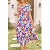 imagePRETTYGARDEN Floral Dress for Women 2025 Summer Casual Short Sleeve Maxi Dresses V Neck Tiered Flowy Boho Beach SundressPrint Multicolored