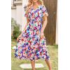imagePRETTYGARDEN Floral Dress for Women 2025 Summer Casual Short Sleeve Maxi Dresses V Neck Tiered Flowy Boho Beach SundressPrint Multicolored