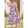 imagePRETTYGARDEN Floral Dress for Women 2025 Summer Casual Short Sleeve Maxi Dresses V Neck Tiered Flowy Boho Beach SundressPrint Multicolored