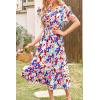 imagePRETTYGARDEN Floral Dress for Women 2025 Summer Casual Short Sleeve Maxi Dresses V Neck Tiered Flowy Boho Beach SundressPrint Multicolored