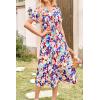 imagePRETTYGARDEN Floral Dress for Women 2025 Summer Casual Short Sleeve Maxi Dresses V Neck Tiered Flowy Boho Beach SundressPrint Multicolored