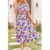 imagePRETTYGARDEN Floral Dress for Women 2025 Summer Casual Short Sleeve Maxi Dresses V Neck Tiered Flowy Boho Beach SundressPrint Multicolored