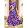imagePRETTYGARDEN Floral Dress for Women 2025 Summer Casual Short Sleeve Maxi Dresses V Neck Tiered Flowy Boho Beach SundressPrint Pink Purple