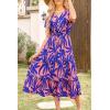 imagePRETTYGARDEN Floral Dress for Women 2025 Summer Casual Short Sleeve Maxi Dresses V Neck Tiered Flowy Boho Beach SundressPrint Pink Purple