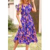 imagePRETTYGARDEN Floral Dress for Women 2025 Summer Casual Short Sleeve Maxi Dresses V Neck Tiered Flowy Boho Beach SundressPrint Pink Purple