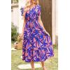 imagePRETTYGARDEN Floral Dress for Women 2025 Summer Casual Short Sleeve Maxi Dresses V Neck Tiered Flowy Boho Beach SundressPrint Pink Purple