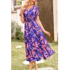 imagePRETTYGARDEN Floral Dress for Women 2025 Summer Casual Short Sleeve Maxi Dresses V Neck Tiered Flowy Boho Beach SundressPrint Pink Purple