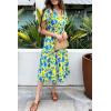 imagePRETTYGARDEN Floral Dress for Women 2025 Summer Casual Short Sleeve Maxi Dresses V Neck Tiered Flowy Boho Beach SundressYellow Blue Floral