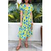 imagePRETTYGARDEN Floral Dress for Women 2025 Summer Casual Short Sleeve Maxi Dresses V Neck Tiered Flowy Boho Beach SundressYellow Blue Floral
