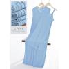 imagePRETTYGARDEN Womens 2025 Summer Casual Maxi Dresses Ribbed Knit Sleeveless V Neck 2 Piece Outfits with Slip Under DressLight Blue