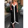 imagePRETTYGARDEN Womens 2025 Summer Maxi Dress Sleeveless V Neck Spaghetti Strap Flowy Elegant Holiday Party DressesBlack