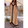 imagePRETTYGARDEN Womens 2025 Summer Maxi Dress Sleeveless V Neck Spaghetti Strap Flowy Elegant Holiday Party DressesKhaki