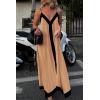 imagePRETTYGARDEN Womens 2025 Summer Maxi Dress Sleeveless V Neck Spaghetti Strap Flowy Elegant Holiday Party DressesKhaki
