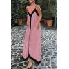 imagePRETTYGARDEN Womens 2025 Summer Maxi Dress Sleeveless V Neck Spaghetti Strap Flowy Elegant Holiday Party DressesPink