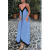 imagePRETTYGARDEN Womens 2025 Summer Maxi Dress Sleeveless V Neck Spaghetti Strap Flowy Elegant Holiday Party DressesSky Blue