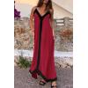 imagePRETTYGARDEN Womens 2025 Summer Maxi Dress Sleeveless V Neck Spaghetti Strap Flowy Elegant Holiday Party DressesWine Red