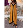 imagePRETTYGARDEN Womens 2025 Summer Maxi Dress Sleeveless V Neck Spaghetti Strap Flowy Elegant Holiday Party DressesYellow