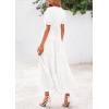imagePRETTYGARDEN Womens Casual Summer Midi Dress 2025 Spring Short Sleeve V Neck Tiered Flowy Beach Vacation Dress with PocketsWhite