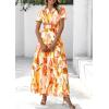 imagePRETTYGARDEN Womens 2025 Summer Boho Maxi Dresses Floral Short Sleeve V Neck A Line Tiered Flowy Long Beach Vacation DressPink Watercolour