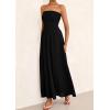 imagePRETTYGARDEN Womens Strapless Wedding Guest Dresses 2025 Summer Trendy Elegant Smocked Tube Top Maxi Long Flowy SundressBlack