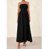 imagePRETTYGARDEN Womens Strapless Wedding Guest Dresses 2025 Summer Trendy Elegant Smocked Tube Top Maxi Long Flowy SundressBlack