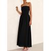 imagePRETTYGARDEN Womens Strapless Wedding Guest Dresses 2025 Summer Trendy Elegant Smocked Tube Top Maxi Long Flowy SundressBlack