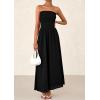 imagePRETTYGARDEN Womens Strapless Wedding Guest Dresses 2025 Summer Trendy Elegant Smocked Tube Top Maxi Long Flowy SundressBlack