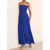 imagePRETTYGARDEN Womens Strapless Wedding Guest Dresses 2025 Summer Trendy Elegant Smocked Tube Top Maxi Long Flowy SundressBlue