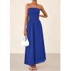 imagePRETTYGARDEN Womens Strapless Wedding Guest Dresses 2025 Summer Trendy Elegant Smocked Tube Top Maxi Long Flowy SundressBlue