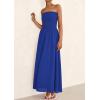 imagePRETTYGARDEN Womens Strapless Wedding Guest Dresses 2025 Summer Trendy Elegant Smocked Tube Top Maxi Long Flowy SundressBlue