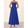 imagePRETTYGARDEN Womens Strapless Wedding Guest Dresses 2025 Summer Trendy Elegant Smocked Tube Top Maxi Long Flowy SundressBlue
