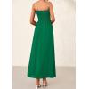 imagePRETTYGARDEN Womens Strapless Wedding Guest Dresses 2025 Summer Trendy Elegant Smocked Tube Top Maxi Long Flowy SundressDark Green
