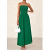 imagePRETTYGARDEN Womens Strapless Wedding Guest Dresses 2025 Summer Trendy Elegant Smocked Tube Top Maxi Long Flowy SundressDark Green