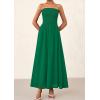 imagePRETTYGARDEN Womens Strapless Wedding Guest Dresses 2025 Summer Trendy Elegant Smocked Tube Top Maxi Long Flowy SundressDark Green