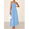 imagePRETTYGARDEN Womens Strapless Wedding Guest Dresses 2025 Summer Trendy Elegant Smocked Tube Top Maxi Long Flowy SundressLight Blue