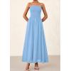 imagePRETTYGARDEN Womens Strapless Wedding Guest Dresses 2025 Summer Trendy Elegant Smocked Tube Top Maxi Long Flowy SundressLight Blue
