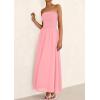 imagePRETTYGARDEN Womens Strapless Wedding Guest Dresses 2025 Summer Trendy Elegant Smocked Tube Top Maxi Long Flowy SundressPink