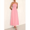 imagePRETTYGARDEN Womens Strapless Wedding Guest Dresses 2025 Summer Trendy Elegant Smocked Tube Top Maxi Long Flowy SundressPink
